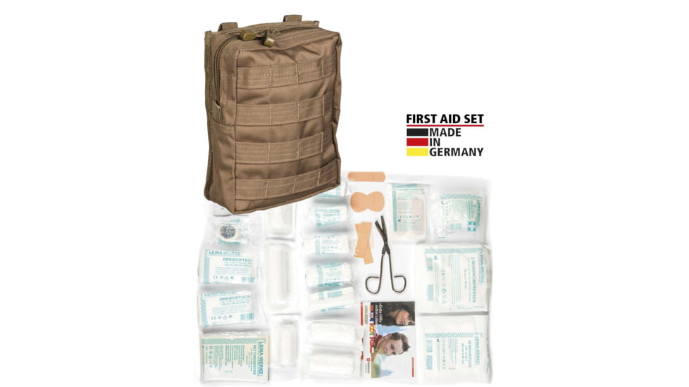 MIL-TEC 43-Piece First Aid Set, Dark Coyote, 43 Piece, 16025519