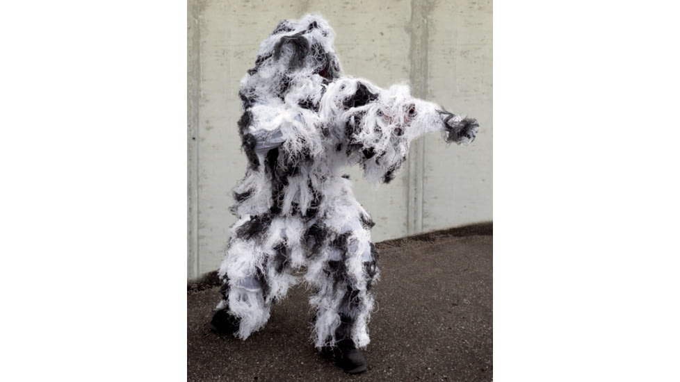 MIL-TEC Fire-Resistant 4-Piece Ghillie Suit, Snow Camo, Exra Large/2XL, 11962007-003