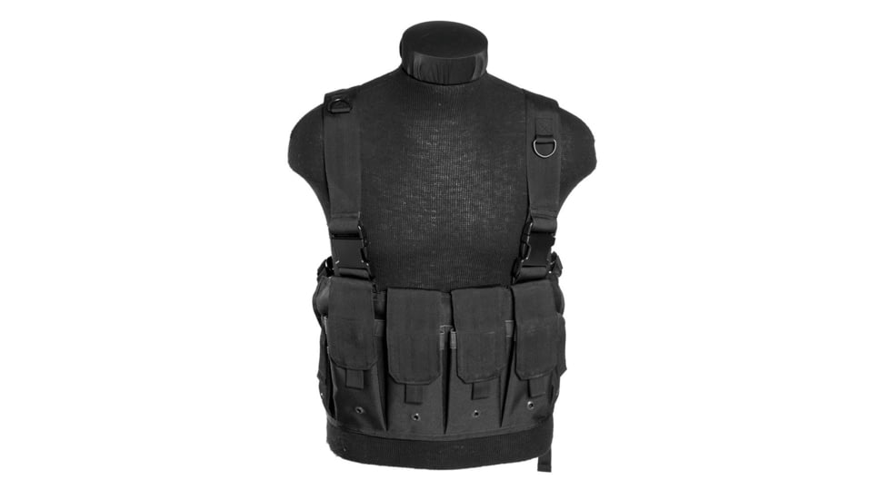 MIL-TEC Mag Carrier Chest Rig, Black, Adjustable, 13532002