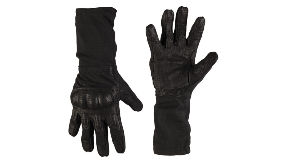 USED MIL-TEC Long Fire-Resistant Action Gloves - Men's, Black, Large, 12520102-904, EDEMO1