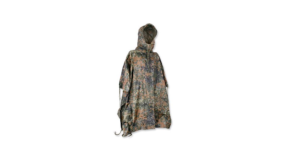 MIL-TEC Ripstop Wet Weather Poncho, Flecktarn Camo, One Size, 10630021