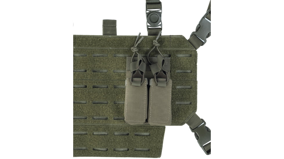 MIL-TEC Double Pistol Mag Pouch W/Hook &amp; Loop, Olive Drab, 13495801