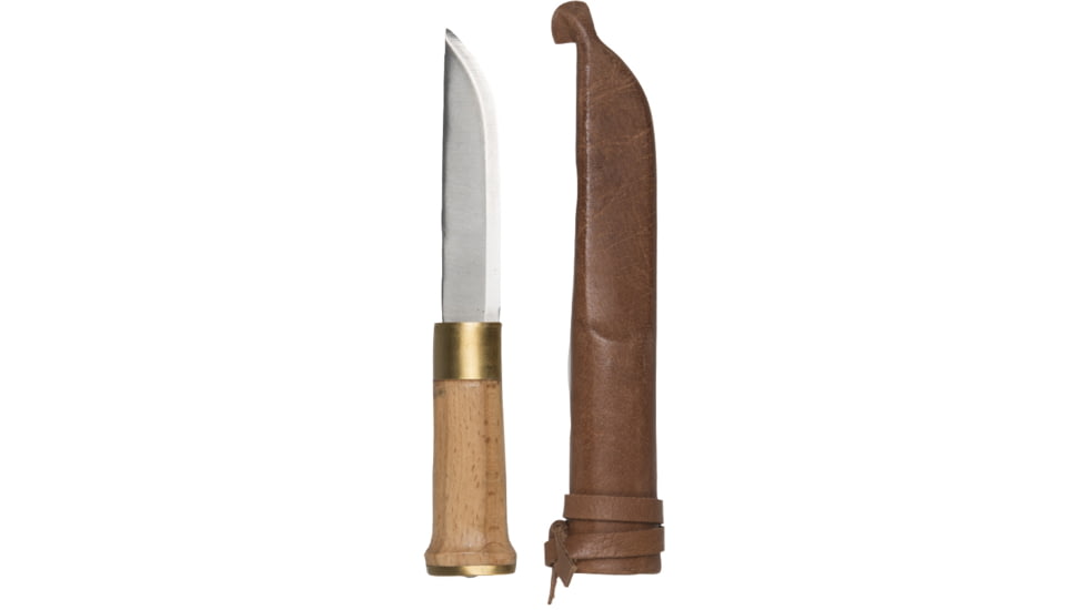 MIL-TEC Finnish 35CM Fixed Blade Knives, 5.3in, Stainless Steel, Beech Handle, 15397000