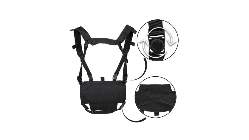 MIL-TEC Lightweight Chest Rig, Black, Adjustable, 13530402