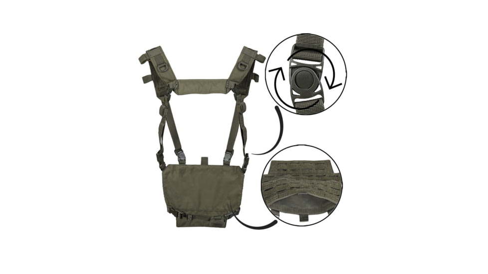 MIL-TEC Lightweight Chest Rig, OD Green, Adjustable, 13530401
