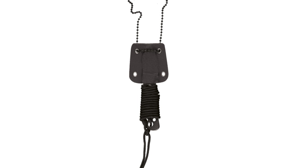 MIL-TEC Paracord Neck Knife W/Chain, 3.5in, Black, 15398300