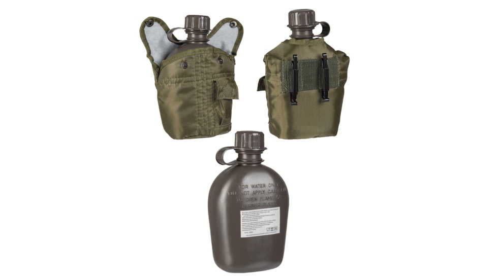 MIL-TEC Plastic Canteen w/Cover, OD Green, 14505001