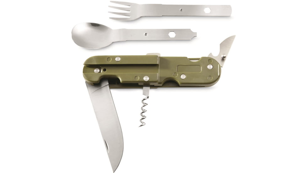 MIL-TEC Stainless Steel Eating Utensil, Silver, 3 Piece, 14622650