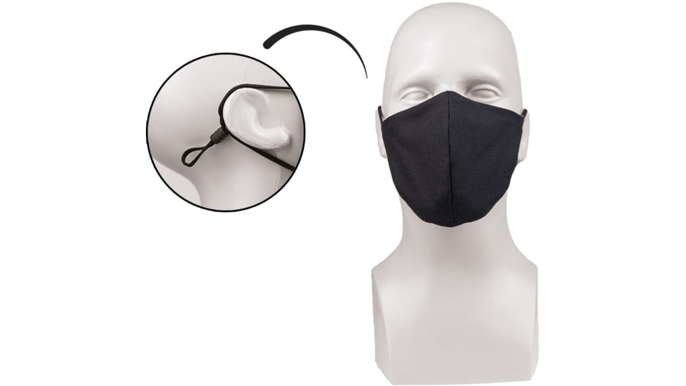 MIL-TEC V-Shape Facemask, Black, Adjustable, 12670402