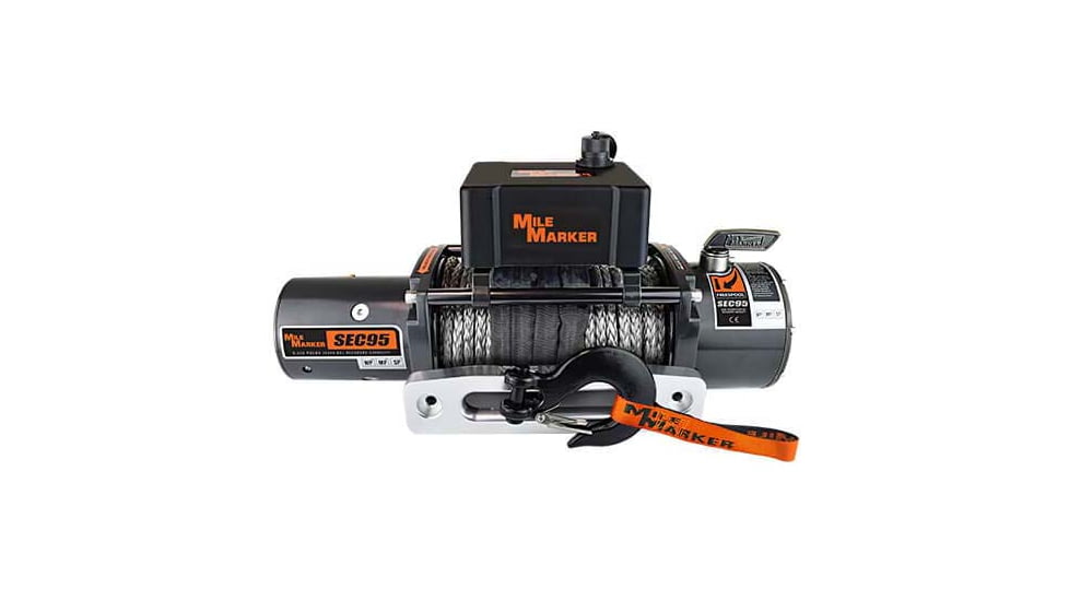 Mile Marker SEC9.5 Truck/SUV/Jeep Winch with Synthetic Rope, 9.500 lb Capacity, 76-53246BW