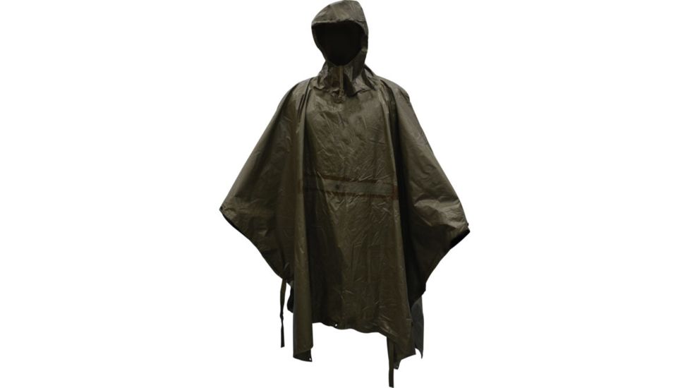 USED Military Surplus German Wet Weather Poncho Used, Olive Drab, One Size, 91063000, EDEMO1