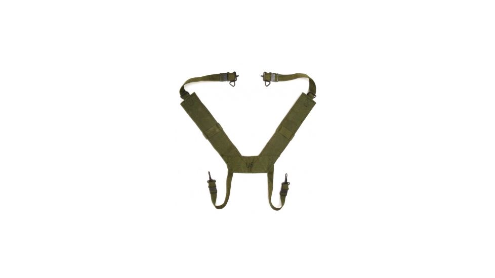 Military Surplus GI M1956 Canvas Field Pack Suspenders, Green, F580N