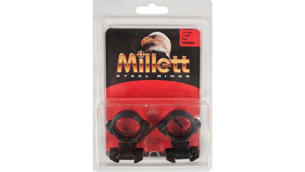 Millett Angle-Loc Weaver Style Rifle Scope Rings, 1in, Medium, Matte, Tikka TK00002