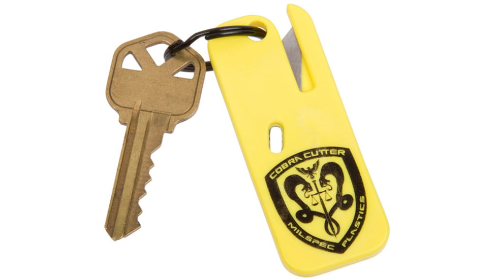Milspec Plastics Cobra Safety Cutter Keychain, Yellow, Pack of 5 pcs, CRC-Y-5