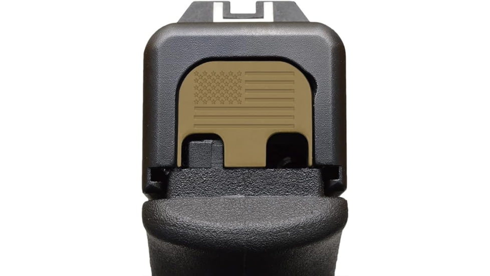 MILSPIN American Flag Slide Back Plate, Glock Models, Gen 1-5, All Coyote Tan Cerakote, 1111178101
