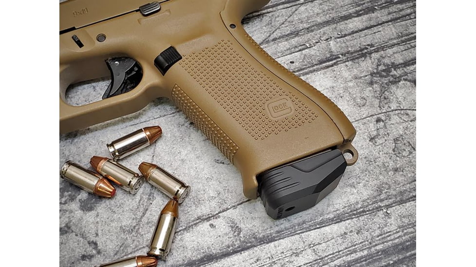 MILSPIN Beef Jones Weighted Magazine Base Plate For Glock 43x/48, Blacked Out Cerakote on Stainless Steel, 1143118000