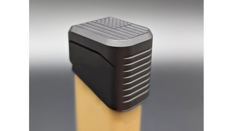 MILSPIN Blacked Out US Flag Magazine Extension For Glock 22/35, 5 Round, Blacked Out Cerakote, 1152118101-5RD