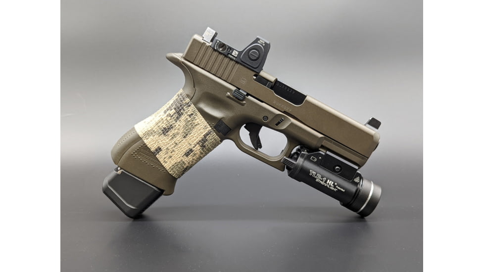 MILSPIN Blacked Out US Flag Magazine Extension For Glock 22/35, 5 Round, Blacked Out Cerakote, 1152118101-5RD