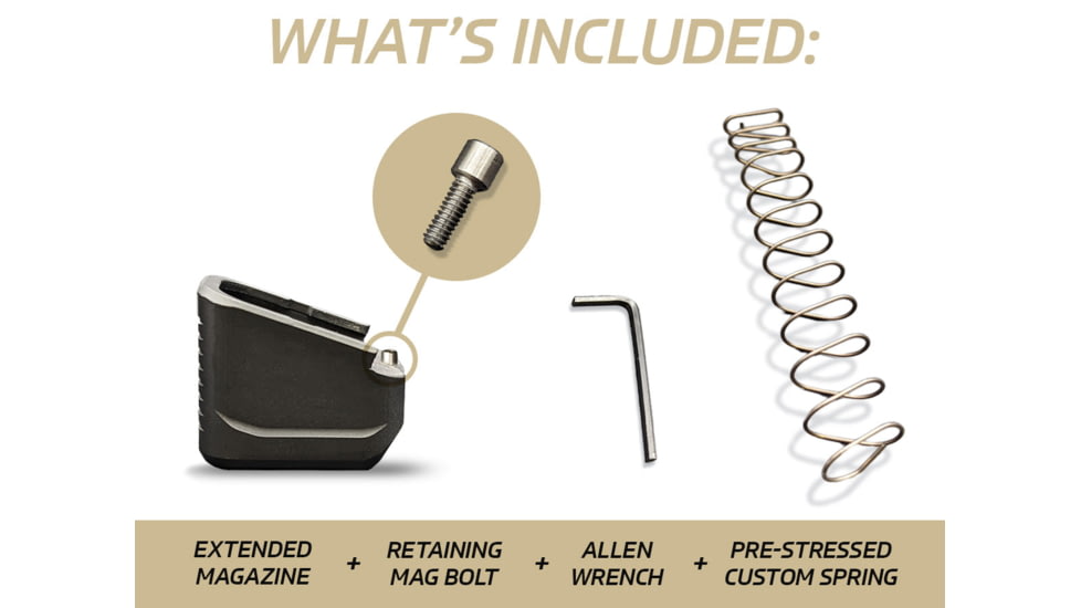 MILSPIN Blacked Out US Flag Magazine Extension For Glock 22/35, 5 Round, Blacked Out Cerakote, 1152118101-5RD