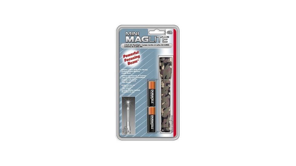 MagLite Mini 2 Cell AA Incandescent Flashlight, UCP Camo, Blister Card, M2A026