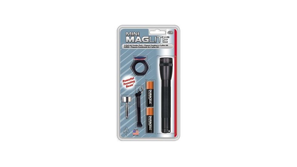 MagLite Mini 2 Cell AA Incandescent Flashlight, Black, Blister Card, M2A016
