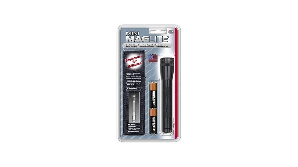 MagLite Mini 2 Cell AA Incandescent Flashlight, Black, Blister Card, M2A01H