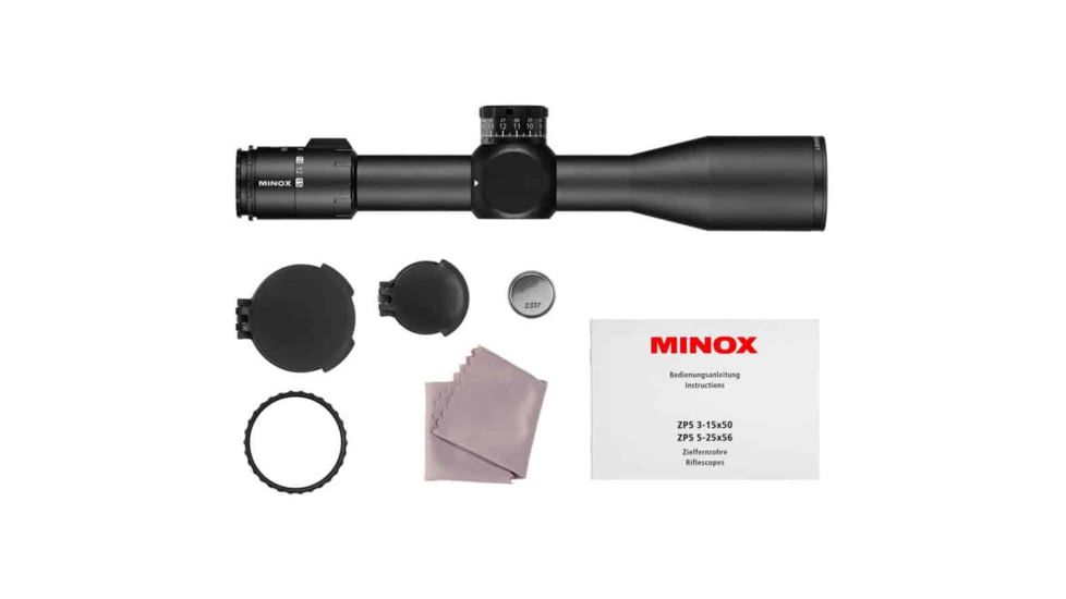Minox Rifle Scope, 5-25x56mm, 34mm Tube, First Focal Plane, LR, 34 mm, 10027