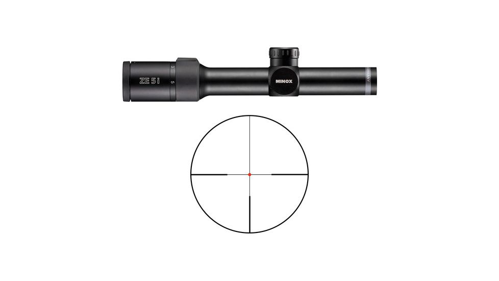 Minox ZE5.2i 1-5 x 24 Illuminated German 4 Rifle Scope, Black 66620