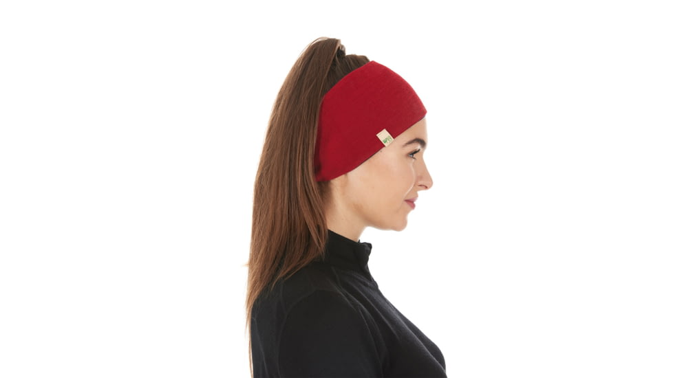 Minus33 Midweight Wool Reversible Headband, True Red, One Size, 3594TRBLK