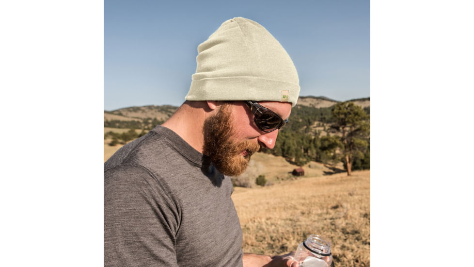 Minus33 Ridge Cuff Wool Beanie Hat, Natural, One Size, 3580NC