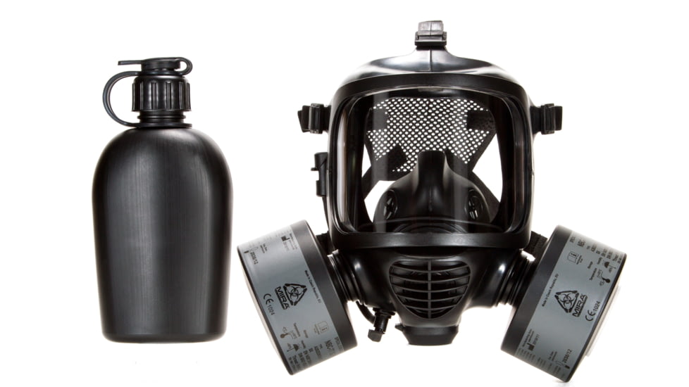 MIRA Safety CM-6M Tactical Gas Mask w/ Drinking System, Black, Medium, CM6M