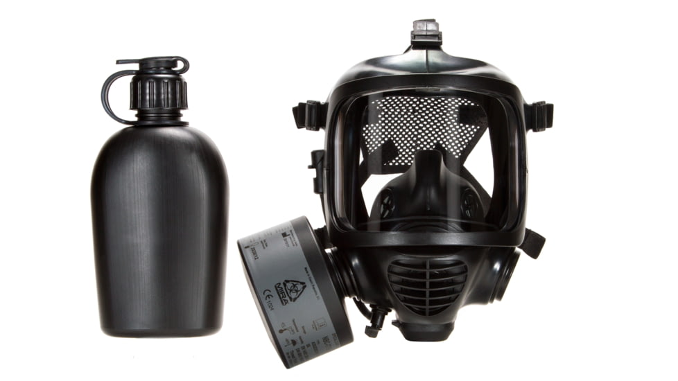 MIRA Safety CM-6M Tactical Gas Mask w/ Drinking System, Black, Medium, CM6M