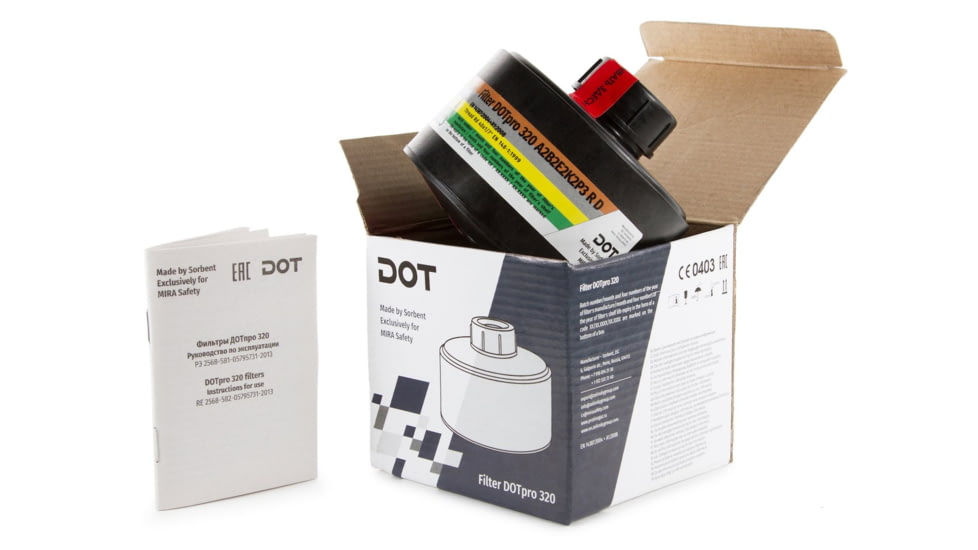 MIRA Safety DotPro 320 40mm Gas Mask Filter, Black, DOTPRO327