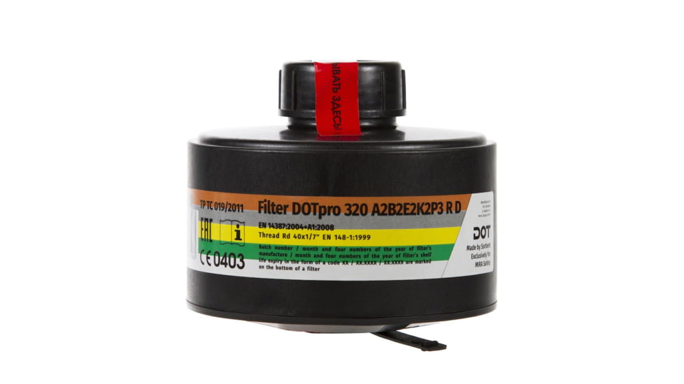 MIRA Safety DotPro 320 40mm Gas Mask Filter, Black, DOTPRO326