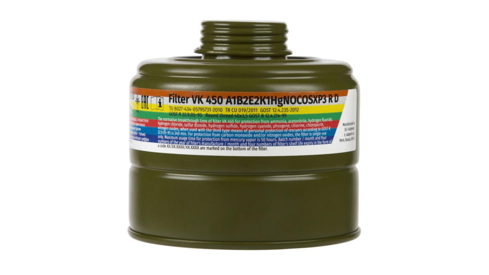 MIRA Safety VK-450 CO/CBRN Filter Cartridges, Green, None, VK450