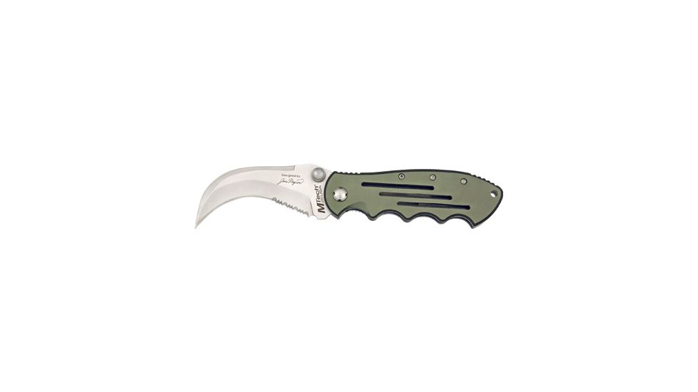 Miscellaneous Bear Claw Folding Knife,4.75in closed,Partially Serrated Claw Blade,Black Alum Handle M3640