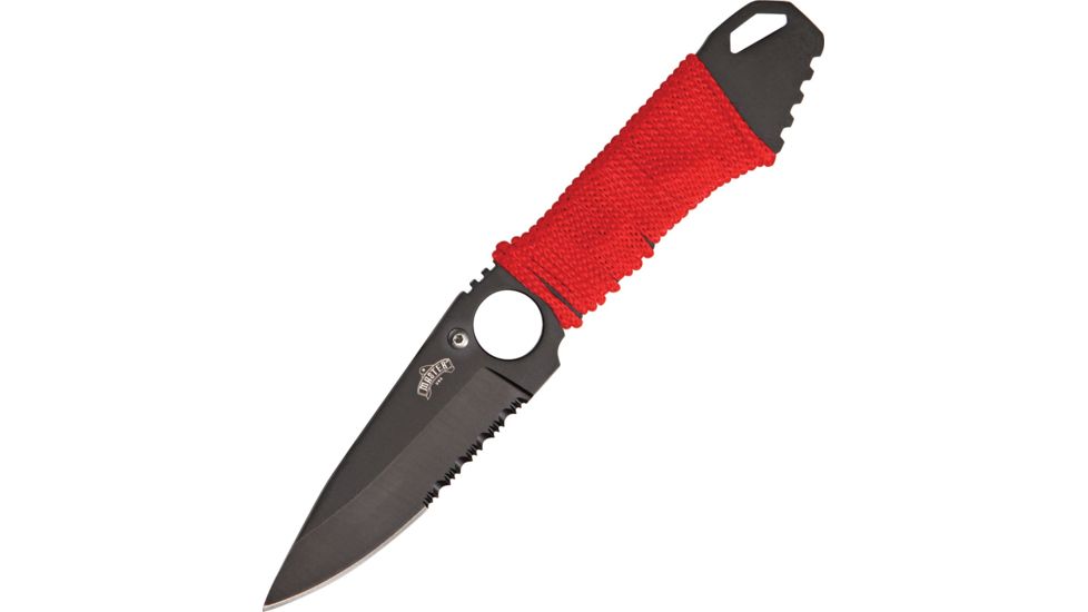 Miscellaneous Neck Fixed Blade Knife,2.75in,Drop Point Blade,Red Nylon Cord Wrapped Handle M4241