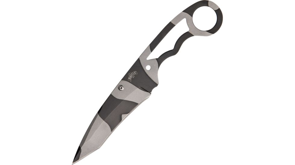 Miscellaneous Neck Fixed Blade Knife,3.375in,Tanto Blade Urban Camo,Skeletonized Handle M4238