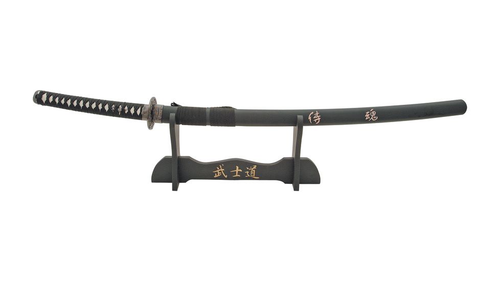 Miscellaneous Samurai Spirit Katana,26.25in,Sharpened Stainless Blade,White Imitation Rayskin Handle M2954