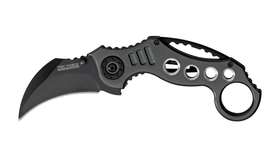 Miscellaneous Speed Assisted Karambit Folding Knife,2.375in,Assisted Opening Curved Blade,Dark Gray Anodized Alum Handle M3838