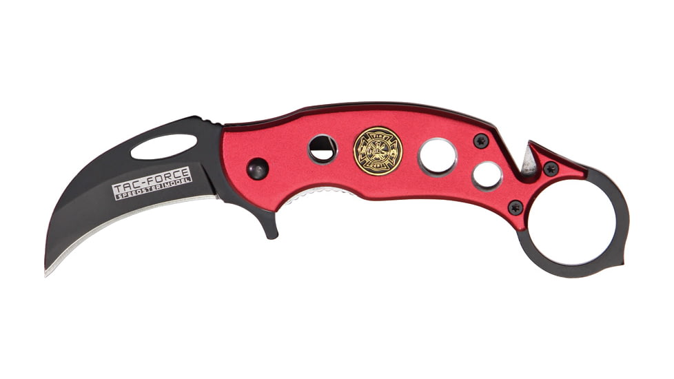 Miscellaneous Speed Assisted Karambit Folding Knife,2in,Assisted Opening Curved Blade,Red Anodized Alum Handle M3900