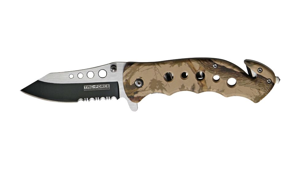 Miscellaneous Speed Assisted Rescue Folding Knife,4.625in closed,Assisted Opening Blade,Tan Camo Alum Handle M3993