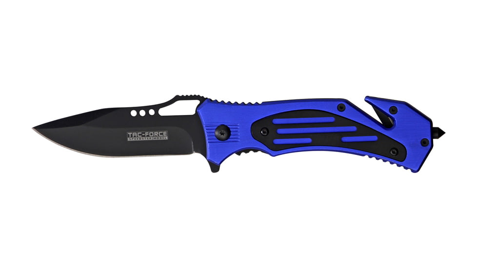 Miscellaneous Speed Assisted Two Tone Folding Knife,3.25in,Assisted Opening Blade,Electric Blue Anodized Alum Handle M3842