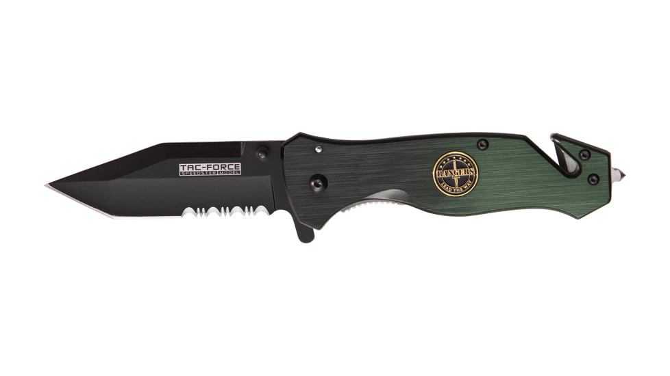 Miscellaneous Speed Assisted Two Tone Folding Knife,3.25in,Tanto Blade,Black And Hunter Green Anodized Alum Handle M3896