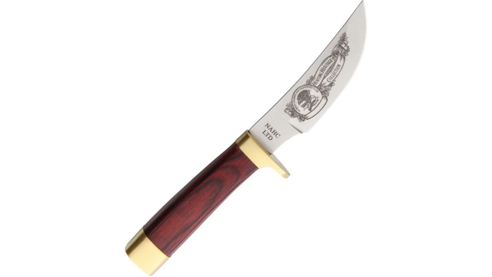 Miscellaneous Trailing Point Hunter Fixed Blade Knife, 3.5in, Wood Handle H1633