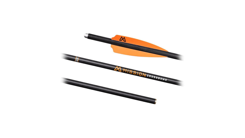 Mission Crossbows Premium Bolt Pack - 3 Pack, 19 inch, 250 Grain, Black/Orange, 80793