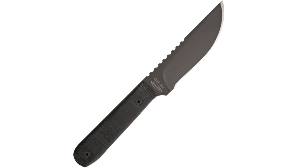 Mission CSP A2 Fixed Blade Black G-10 Fixed Blade Knife, 5.25in, A2 Tool Steel, Drop Point, Black, G10 Handle MS1917