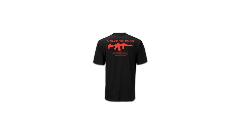 Mission First Tactical American T-Shirt, Black, Small MFTAMT-BL-S