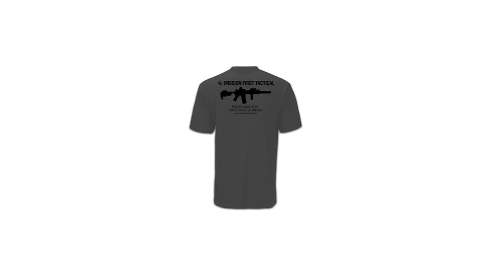 Mission First Tactical American T-Shirt, Grey, Small MFTAMT-GY-S