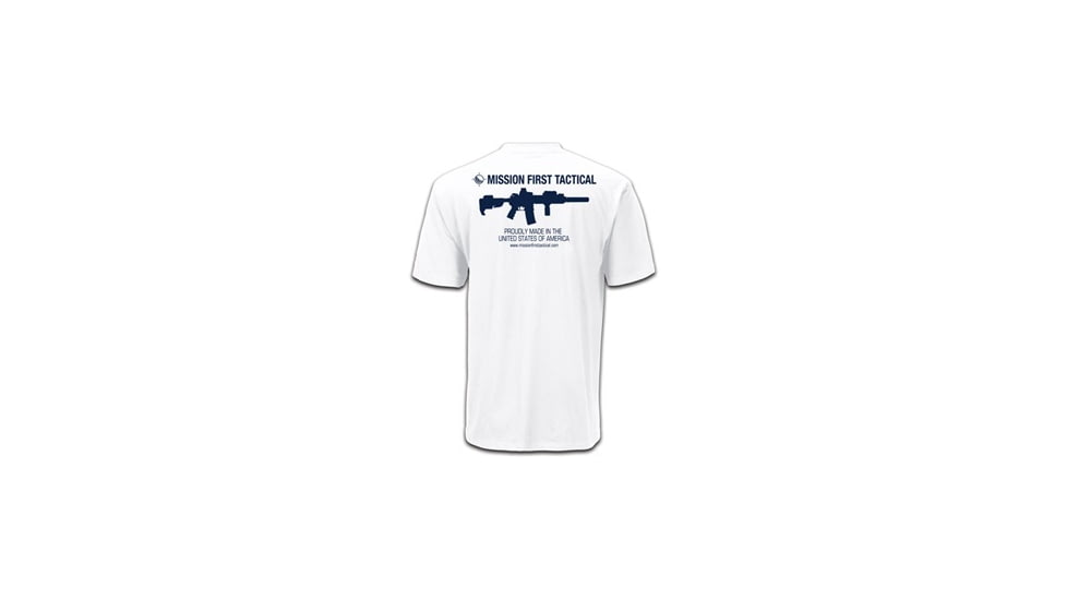 Mission First Tactical American T-Shirt, White, Small MFTAMT-WH-S